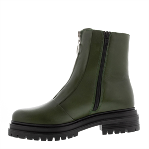 Carl Scarpa Savita Green Leather Zip-Up Ankle Boots